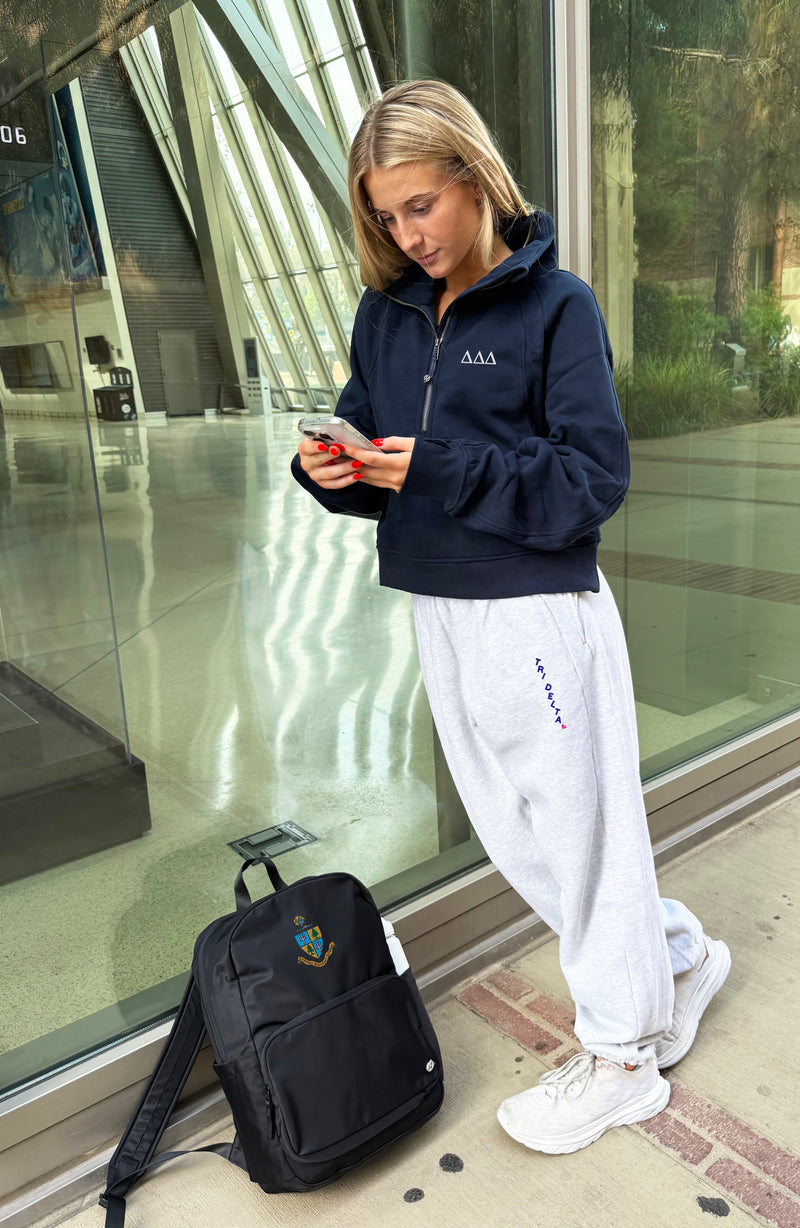 Delta Delta Delta lululemon Scuba Oversized Funnel-Neck Half Zip - Navy