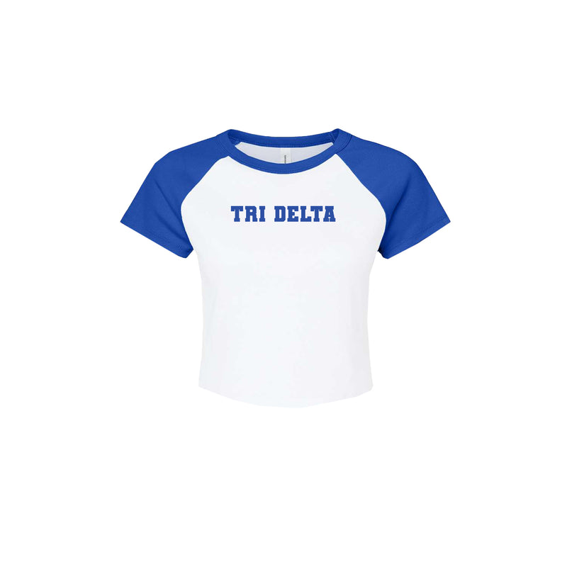 Delta Delta Delta Short Sleeve Crop Raglan