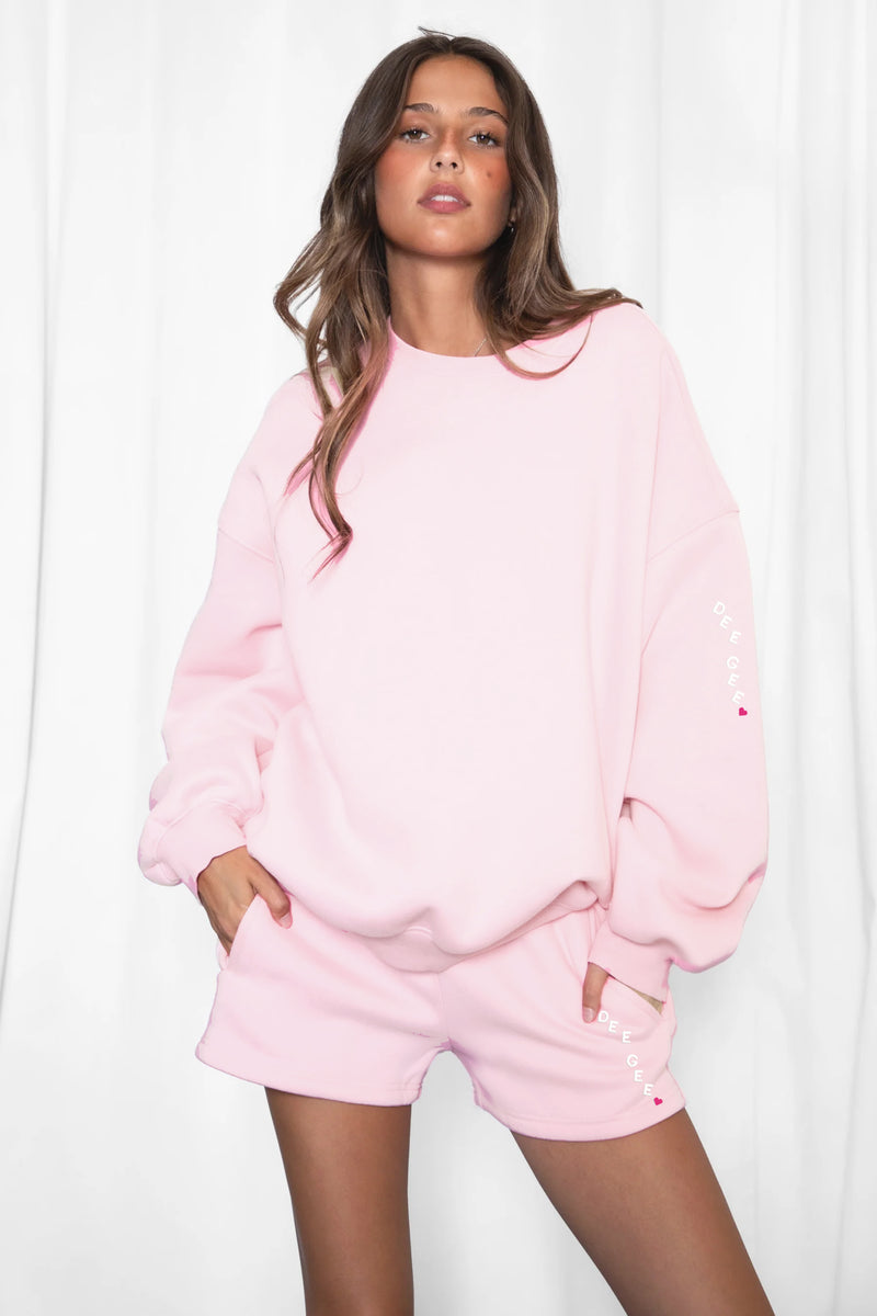 Delta Gamma Cloud Fleece Crewneck - Pink