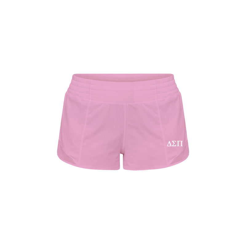 LIMITED EDITION Delta Sigma Pi lululemon Hotty Hot High-Rise Lined Short 2.5" - Pink Frosting