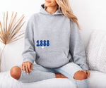 Delta Delta Delta Boxy Heart Pullover Hoodie - Grey