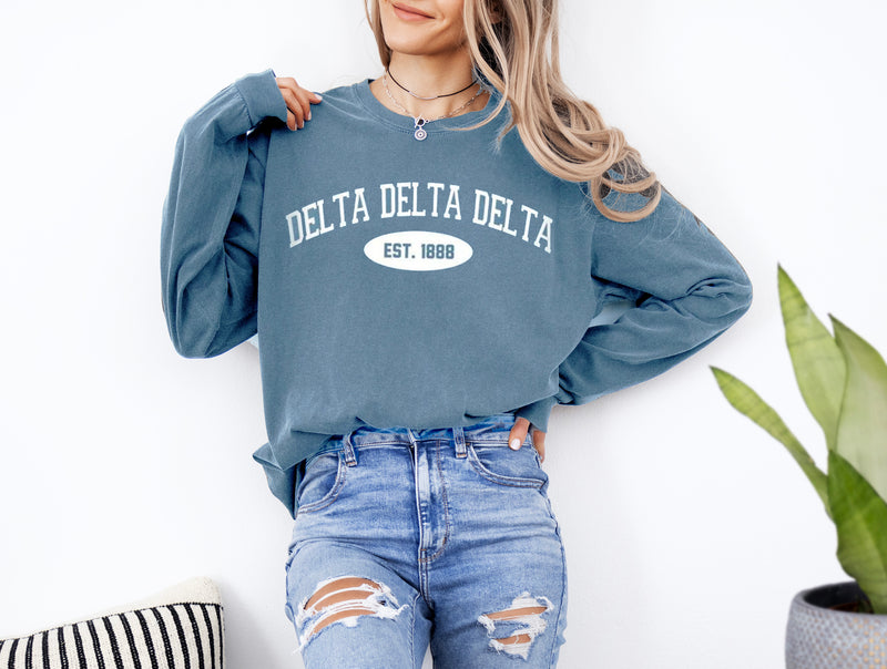 Delta Delta Delta Long Sleeve Vintage T-Shirt