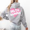 Delta Gamma Boxy Heart Pullover Hoodie - Athletic Grey