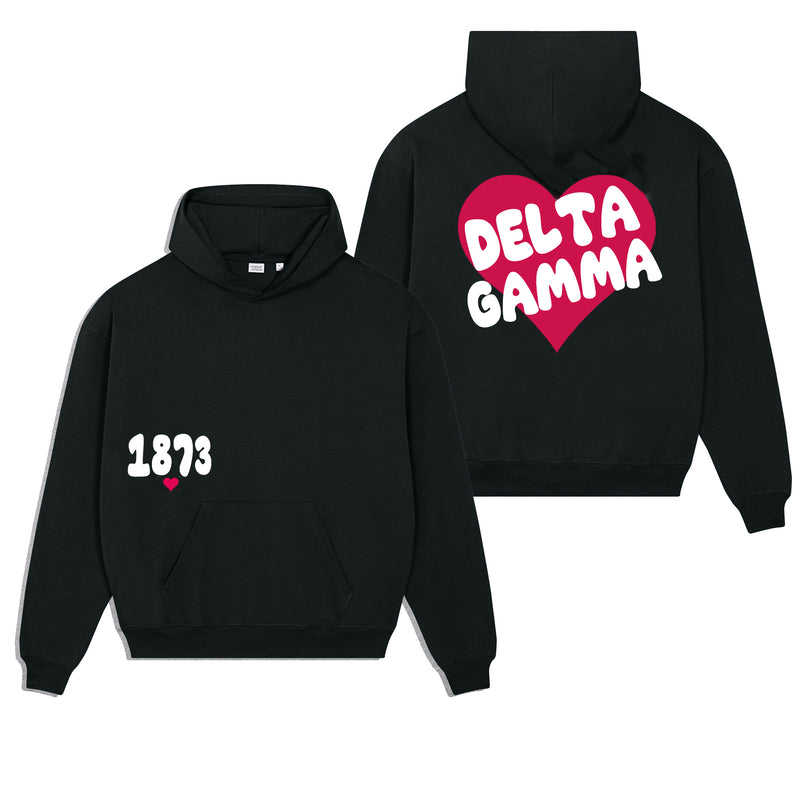 Delta Gamma Boxy Heart Pullover Hoodie