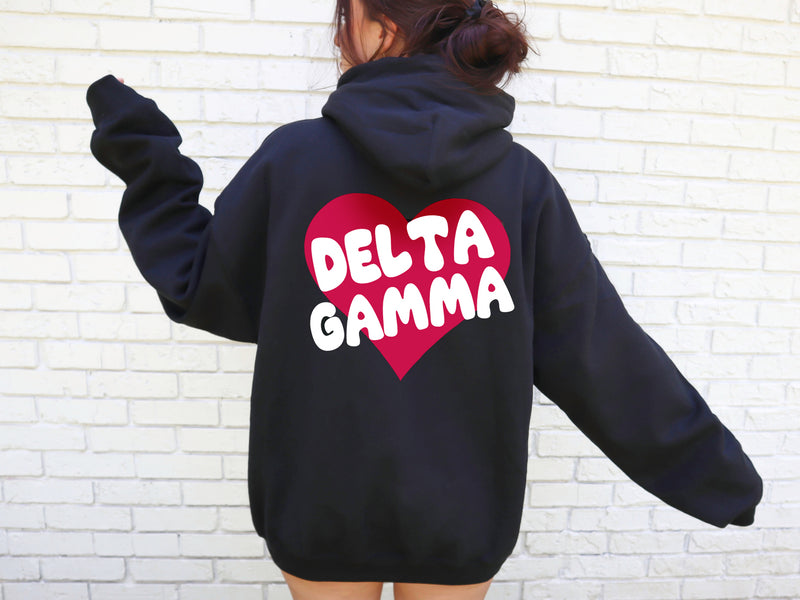 Delta Gamma Boxy Heart Pullover Hoodie