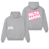 Delta Gamma Boxy Heart Pullover Hoodie - Athletic Grey