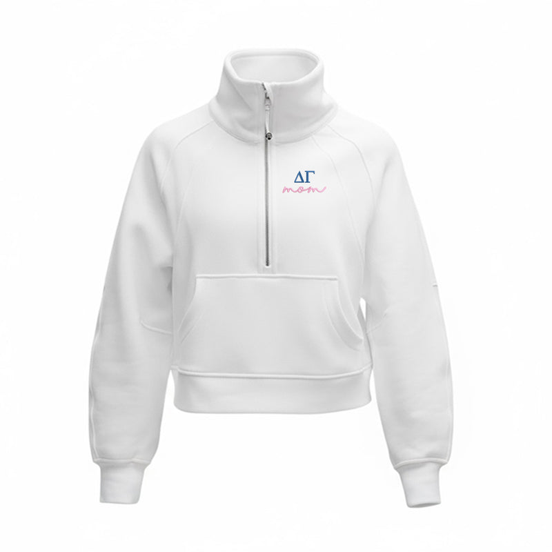 Delta Gamma MOM lululemon Scuba Oversized Funnel-Neck Half Zip - White
