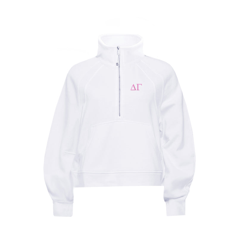 Delta Gamma lululemon Scuba Oversized Funnel-Neck Half Zip - White