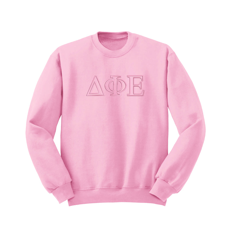 Delta Phi Epsilon Outline Monochromatic Crewneck