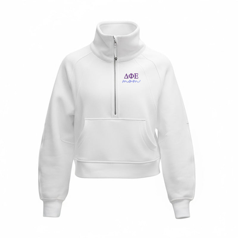 Delta Phi Epsilon MOM lululemon Scuba Oversized Funnel-Neck Half Zip - White