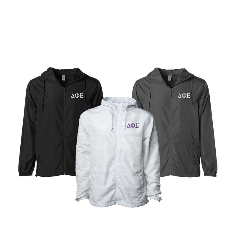 Phide Leteers Delta Phi Epsilon Windbreaker Jacket - Letters – Sorority Letters Shop