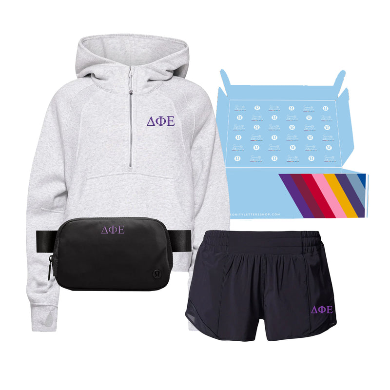 Phide Leteers Delta Phi Epsilon | lululemon Bid Day Box – Sorority Letters Shop