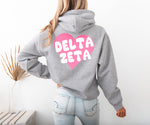Delta Zeta Boxy Heart Pullover Hoodie