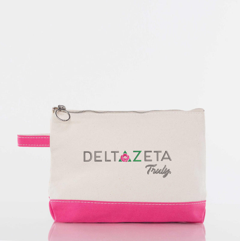 Delta Zeta Canvas Cosmetic Bag - Logo