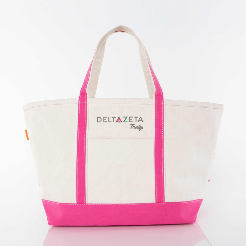 Delta Zeta Large Canvas Tote Bag - Logo