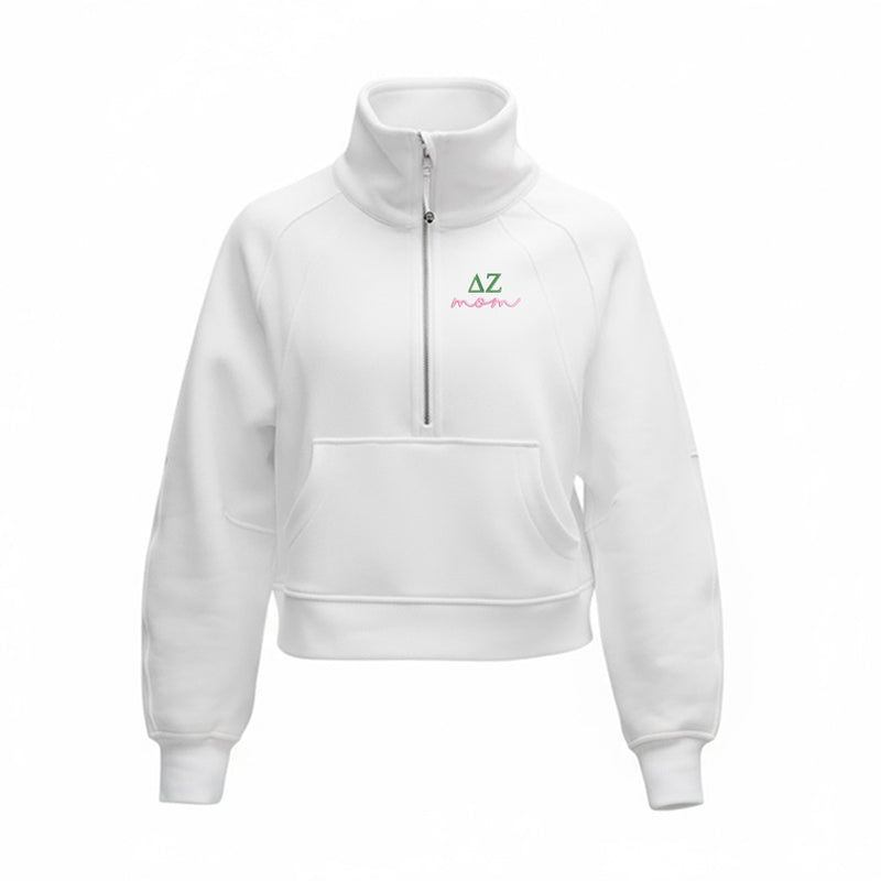 Delta Zeta MOM lululemon Scuba Oversized Funnel-Neck Half Zip - White