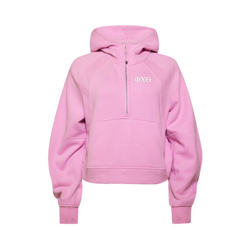 LIMITED EDITION Phi Chi Theta lululemon Scuba Oversized Half-Zip Hoodie - Pink Frosting