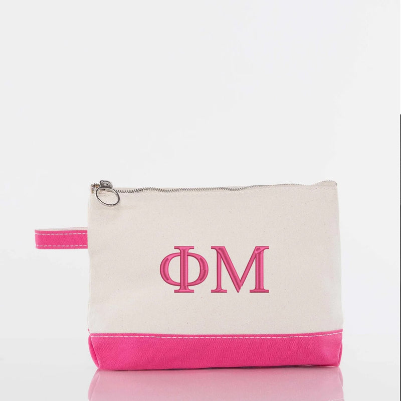 Phi Mu Canvas Cosmetic Bag