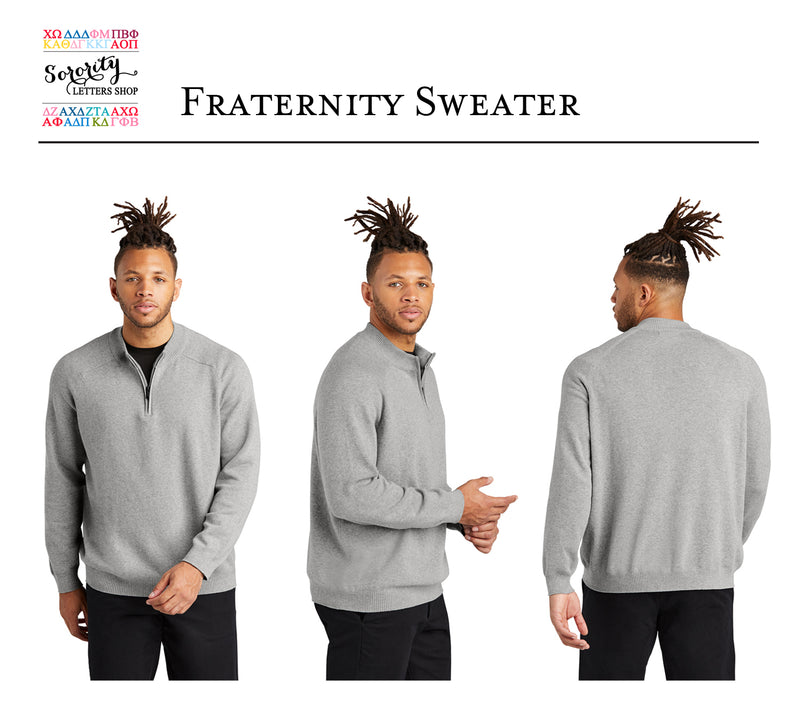 Delta Sigma Pi 1/4-Zip Monogrammed Sweater