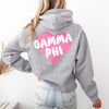 Gamma Phi Beta Boxy Heart Pullover Hoodie - Grey