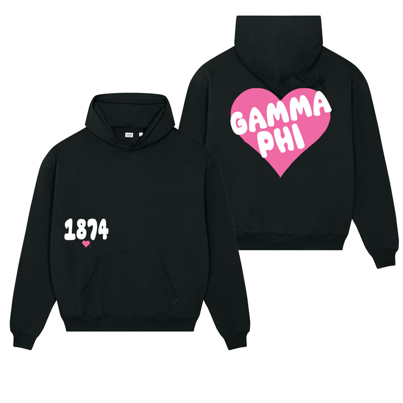 Gamma Phi Beta Boxy Heart Pullover Hoodie