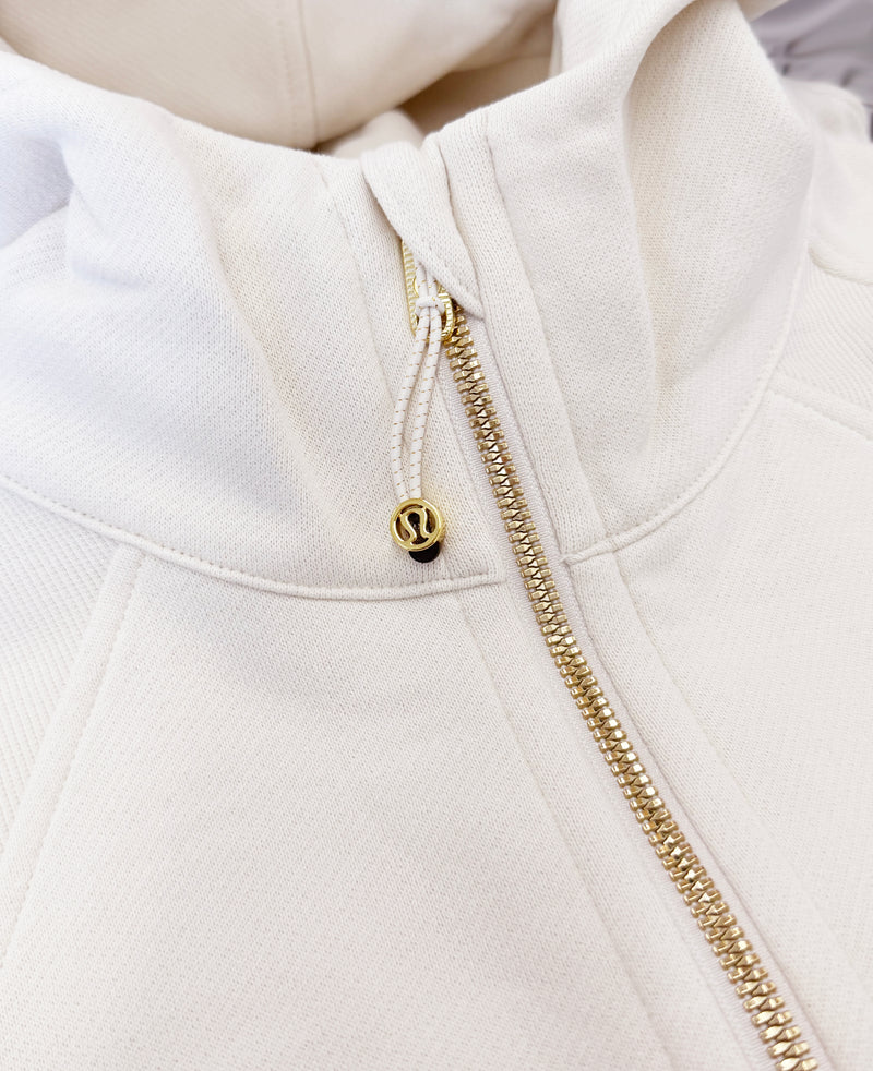 LIMITED EDITION lululemon Scuba Oversized Half-Zip Hoodie - Light Ivory / Gold