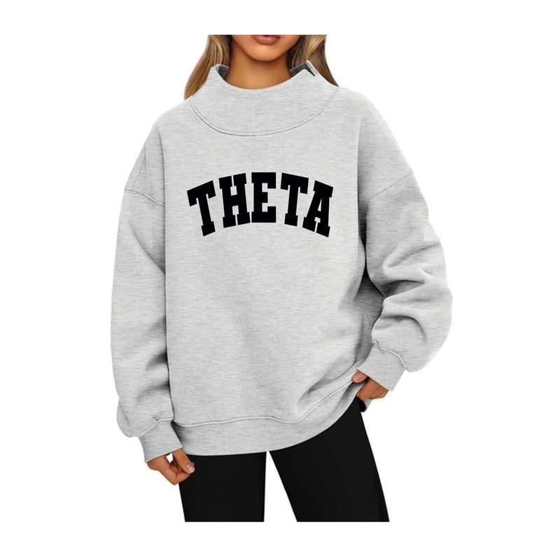 Kappa Alpha Theta Mock Neck Sweatshirt - THETA