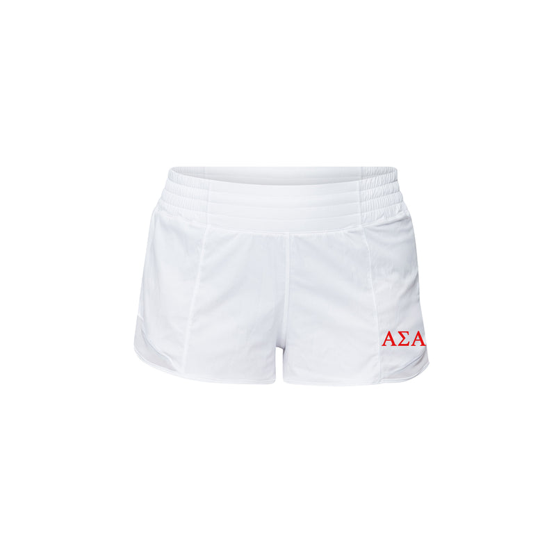 Alpha Sigma Alpha lululemon Hotty Hot High-Rise Lined Short 2.5" - White