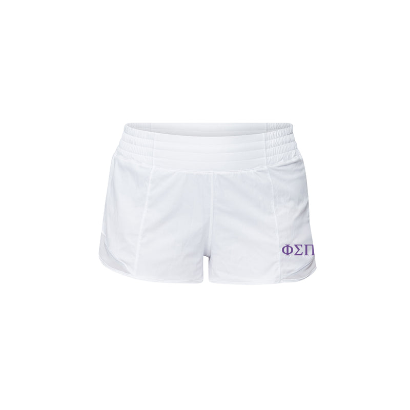 Phi Sigma Pi lululemon Hotty Hot High-Rise Lined Short 2.5" - White