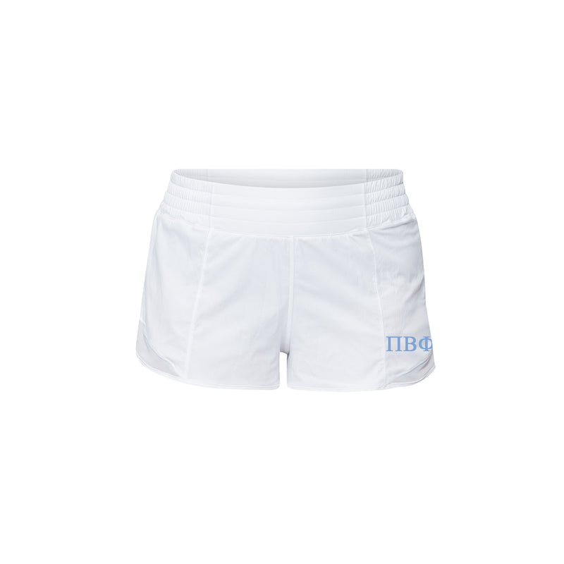 Pi Beta Phi lululemon Hotty Hot High-Rise Lined Short 2.5" - White