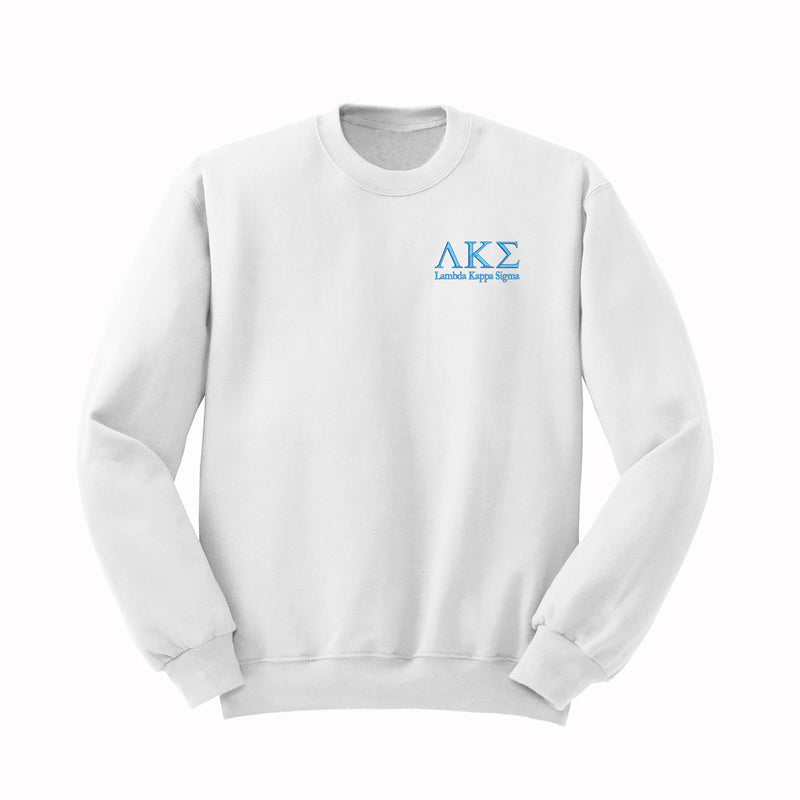 Lambda Kappa Sigma LKS Embroidered Crewneck
