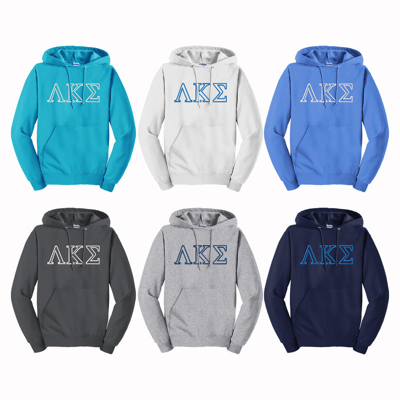 Lambda Kappa Sigma Outline Letters Hooded Sweatshirt
