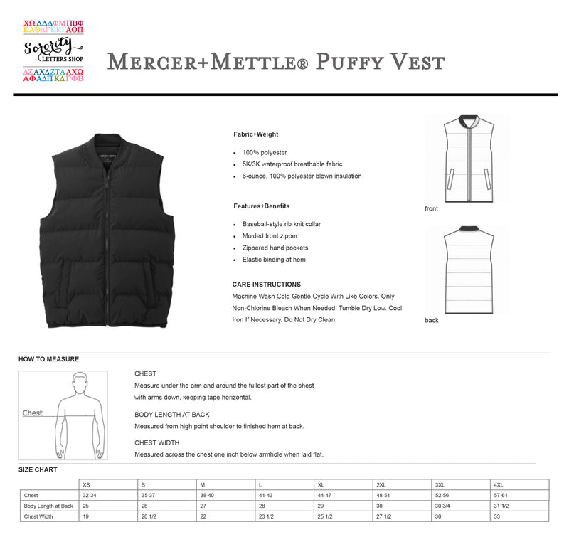 Delta Sigma Pi Puffy Vest by Mercer+Mettle®
