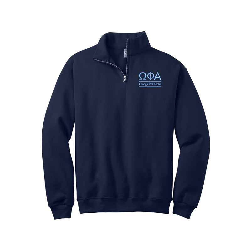 Omega Phi Alpha Quarter Zip Pullover Sweatshirt