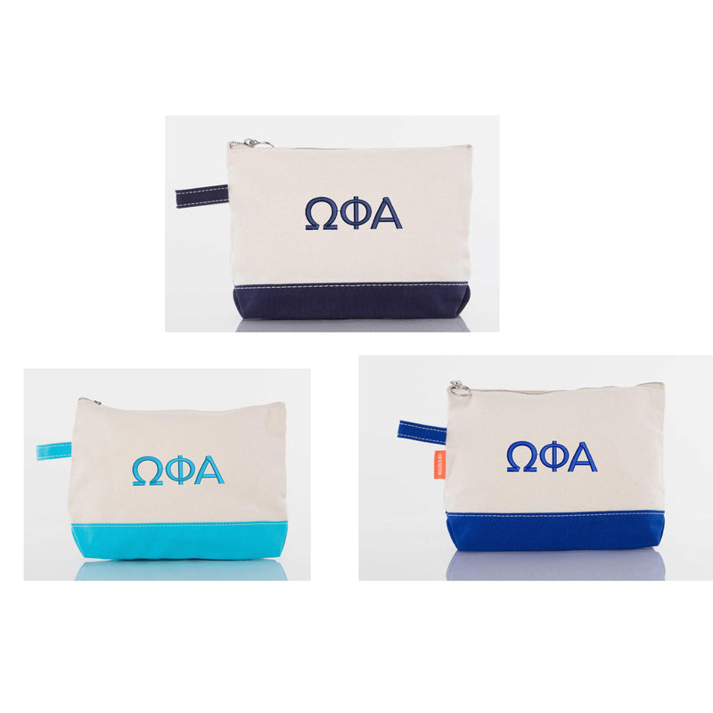 Omega Phi Alpha Canvas Cosmetic Bag