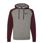 Psi Upsilon Raglan Hooded Sweatshirt