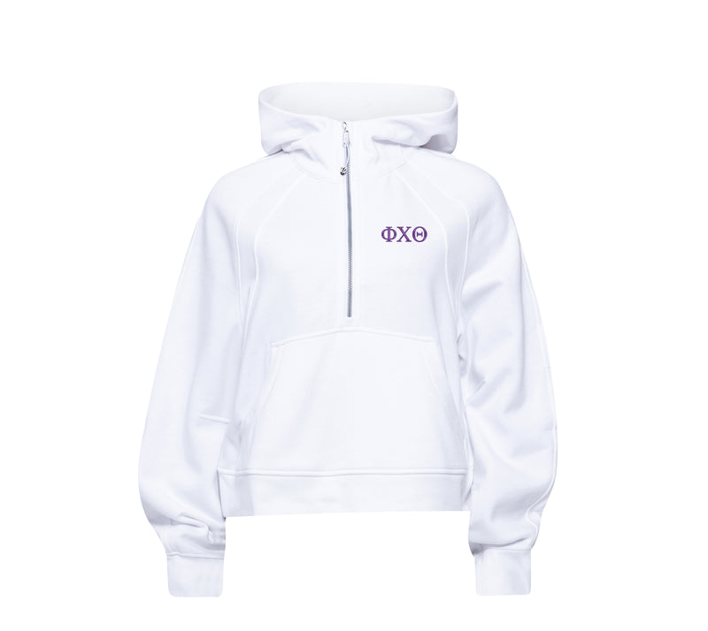 Phi Chi Theta lululemon Scuba Oversized Half-Zip Hoodie - White