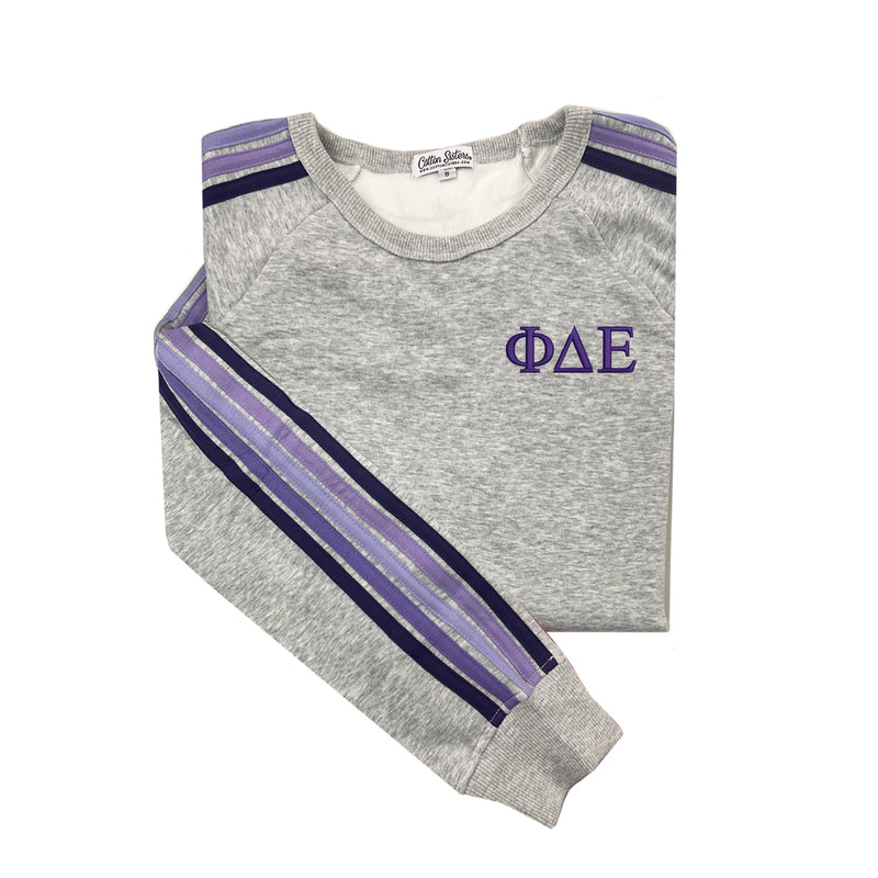 Phi Delta Epsilon 5 Stripe Crewneck Sweatshirt