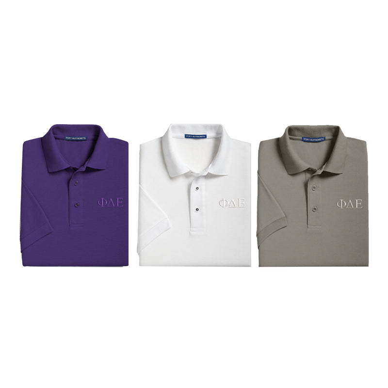 Phi Delta Epsilon Cotton Pique Polo - Monochromatic