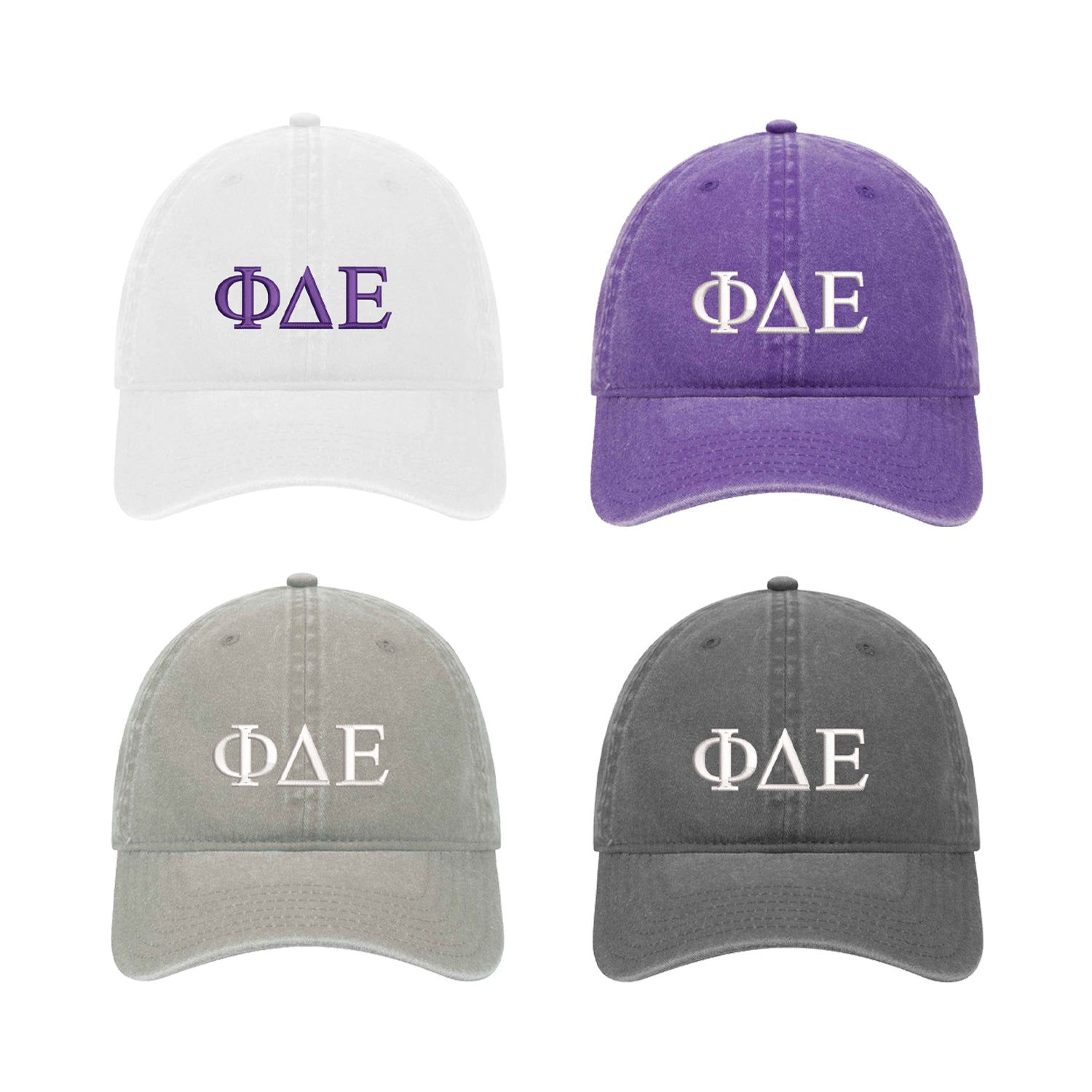 Phide Leteers Phi Delta Epsilon Beach Washed Hat - Letters – Sorority Letters Shop