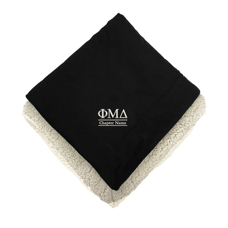 Phi Mu Delta Sherpa Lined Blanket - Chapter Name