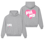 Phi Mu 1852 Boxy Heart Pullover Hoodie