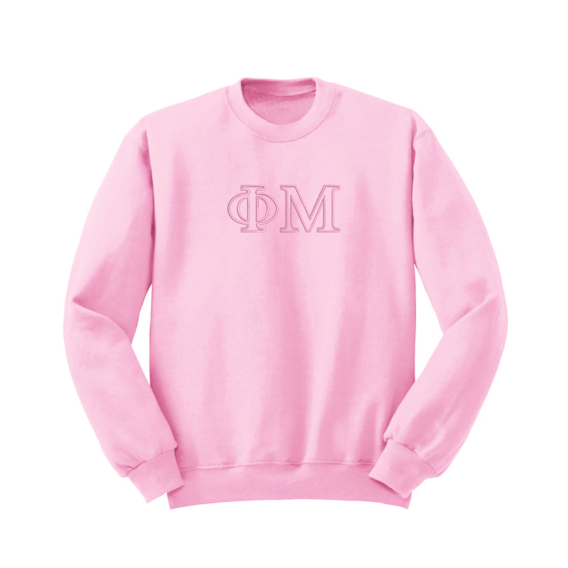 Phi Mu Outline Monochromatic Crewneck