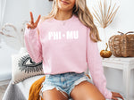 Phi Mu Sorority Crewneck Sweatshirt - Stars
