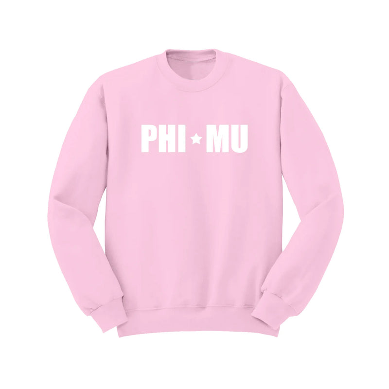 Phi Mu Sorority Crewneck Sweatshirt - Stars
