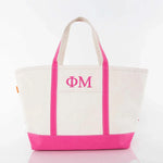 Phi Mu Large Canvas Tote Bag