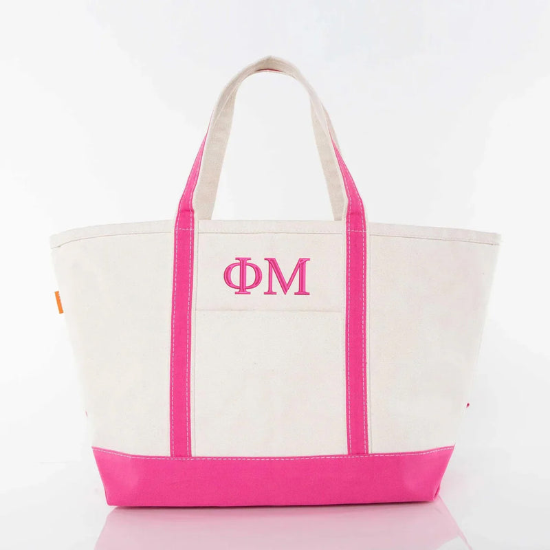 Phi Mu Large Canvas Tote Bag