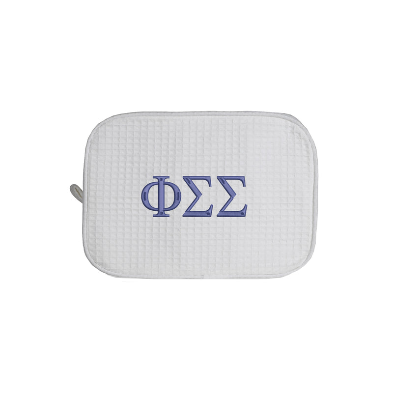 Phi Sigma Sigma Waffle Weave Cosmetic Bag