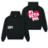 Pi Beta Phi Boxy Heart Pullover Hoodie - Black