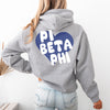 Pi Beta Phi Boxy Heart Pullover Hoodie - Grey